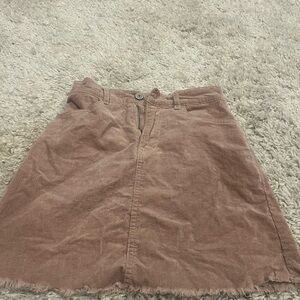 Corduroy A-Line Skirt in Tan